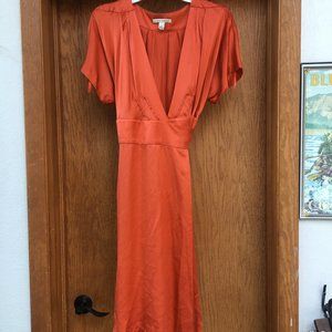 Banana Republic Orange Silk Wrap Dress